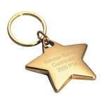 Personalized Gold Star Key Ring