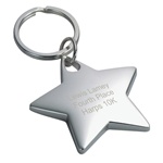 Personalized Silver Star Key Chain