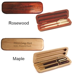 Personalized Double Wood Pen Box or Pencil Box