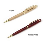Maple or Rosewood Engraved Ballpoint Pen