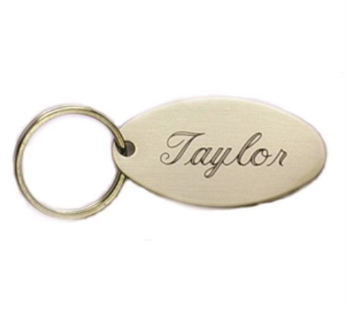 Brass Oval Engraved Key chain or Key Ring