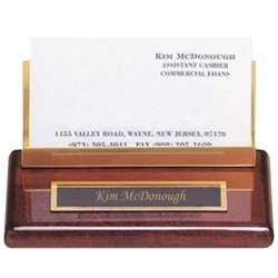 Engraved Wood Business Card Holder