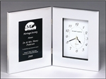 Silver Hinged Clock Personalized Award