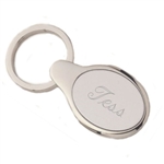 Teardrop Keychain - Engraved Silver & Matte Silver Key Ring