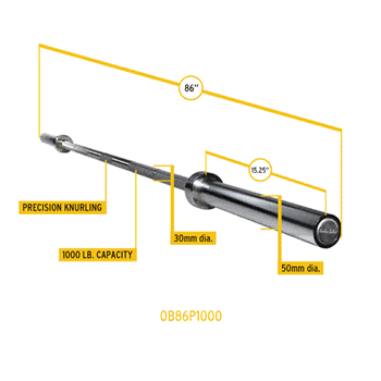 Olympic Power Bar- 7Ft.- 1000 lb Capacity (Chrome)