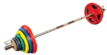 300 lb. Colored Rubber Grip Plate Set with Bar