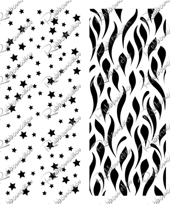 3487-03 Stars/Wavy Background Strip