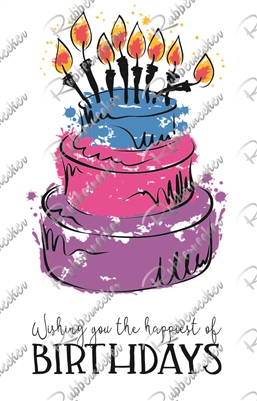 35042 Watercolor Birthday Cake set