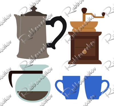 5607-05D Coffee Pots and Cups Die