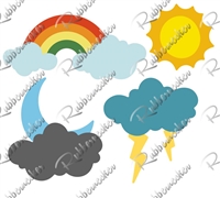 5613-06D Rainbow and Clouds Die