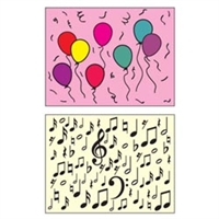 E105 Metal Embossing Plate Balloons/Music Notes