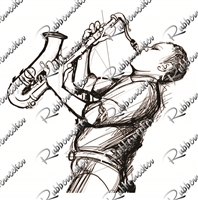 Sketch Sax Player Digital