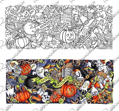 Slimline Halloween pre-color Digital