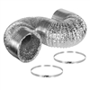 Hydro Crunch 4 in. x 25 ft. Non-Insulated Flexible Aluminum Ducting with Duct Clamps