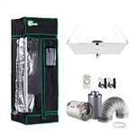 200-Watt Equivalent White Light Full Spectrum LED Plant Grow Light Fixture with Grow Tent and Ventilation System