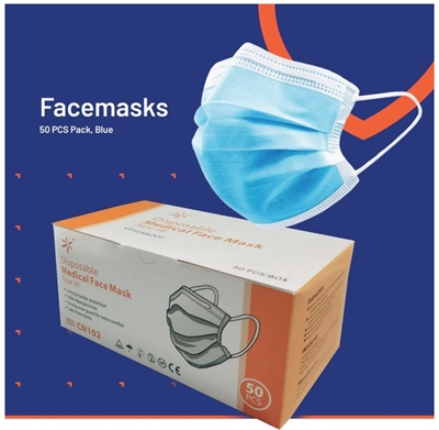 Face Mask | EN14683 | 3 Ply | Hygiene | PPE | First Aid Shop
