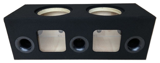 Concept Enclosures -  Ported Subwoofer Box Enclosure for 2 12" Skar EVL-12  Subs with Plexiglass Windows