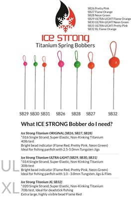 Ice Strong Titanium (Tie On) Spring Bobbers