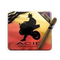 Pictured above is a single stick of Acid Kuba Kuba along side the Acid logo which pictures a dred-locked individual (Scott Chester) on a motorcycle under a tree with what appears to be a sunset