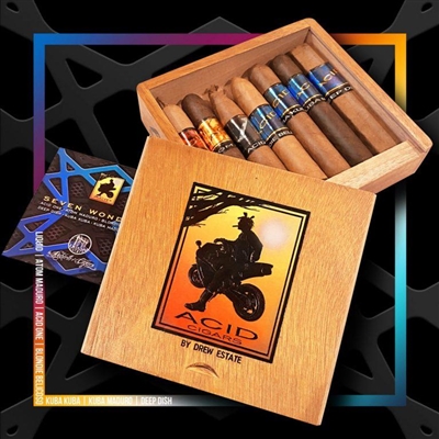 Acid Seven Wonders 7 Cigar Sampler Includes Kuba Kuba, Kuba Maduro, Blondie Belicoso, Deep Dish, One, Atom Maduro, and Liquid