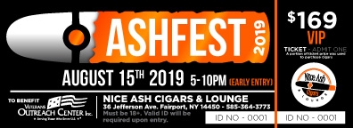 VIP Ash Fest Ticket - **Include Shirt Size in Comment Section** 1 Hour Early Entry, Access to Private Lounge, 20 Cigars, Pig Roast, Beverage Tickets, Commerative Mug, AshFest T-Shirt, Swag Bag, and Hors d'Oeuvres