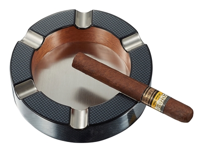 Visol Tyrus Carbon Fiber and Stainless Steel Round Ashtray