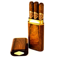 Walnut 3 Cigar Presidente Travel Case