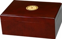 50 Count Sao Paolo Humidor with Cameo Inlay - Includes a Hygrometer and Humidifier 12 1/4"W x 8 3/4"D x 5 1/8"H