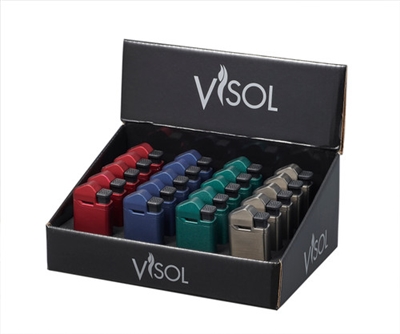 Visol Axis Single Flat Flame Torch Lighter - Various Colors - Nice Ash Cigars Logo