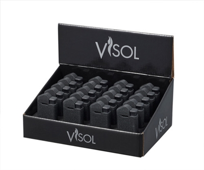 Visol Axis Single Flat Slame torch Lighter - Black Crackle - Nice Ash Cigars Logo
