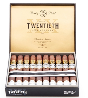 Rocky Patel 20th Anniversary Maduro Toro - 6 x 52 (5 Pack)