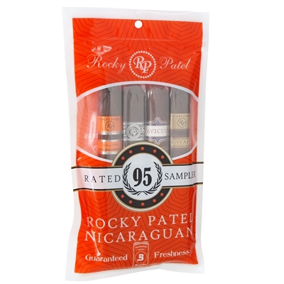 Rocky Patel Nicaraguan 95 Rated Toro Freshness Pack Sampler -Includes 1 of Each: Royale, Vintage 2006, Tavicusa, and 15th Anniversary