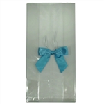 Clear Gift Bags & Blue Bows Kit - 6 pack