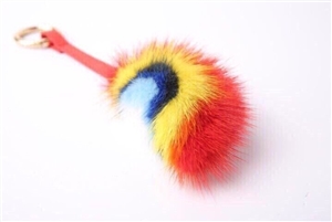Mink Fur Key Chain (SmileFace/Eyes/Rainbow) (will ship within 1~2 weeks later)