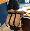 Calf Leather Tote (Black/Ivory/Brown/Green/Blue) (will ship within 1~2 weeks later)