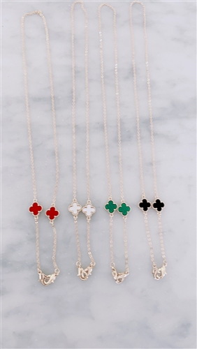 Clover Mask Necklace (White/Black/Red/Green) (will ship within 1~2 weeks later)