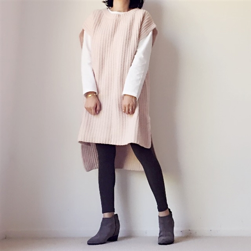 (2nd Reorder) Pink Unbalance Vest Dress