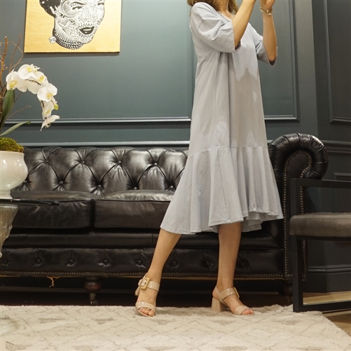 (Best; 2nd Reorder) SkyBlue Clean Ruffle Dress