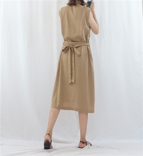 (Best; 2nd Reorder) Beige Linen Dress