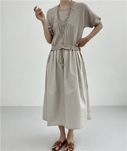 Beige Lan Knit Dress (will ship within 1~2 weeks)