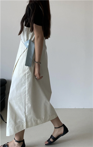 Cream French Wrap Dress (will ship within 1~2 weeks)