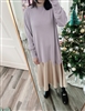 Elizabeth Lavender Knit and Silky Dress (will ship within 1~2 weeks)