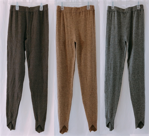 (Event; Final Sale) Cashmere Wool Leggings Brown + Beige + Gray Set 213