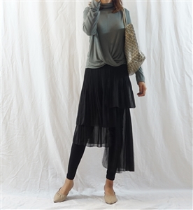 Luxury Unbalanced Chiffon Skirt Leggings (will ship within 1~2 weeks)