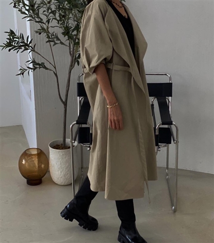 Beige Trench Dress (will ship within 1~2 weeks)