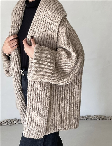 Beige Shawl Cardigan (will ship within 1~2 weeks)