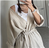 Beige Milibu Linen Robe (will ship within 1~2 weeks)