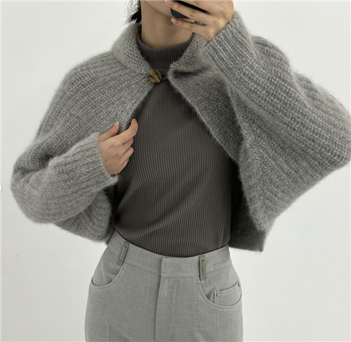 Gray Luxury Bolero Cardigan (will ship within 1~2 weeks)