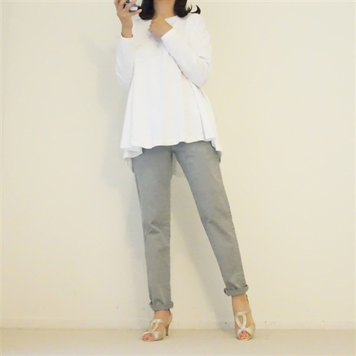 (3rd Reorder; Our Choice) SkyBlue Luxury Coating Cotton Back Button Pants (M)