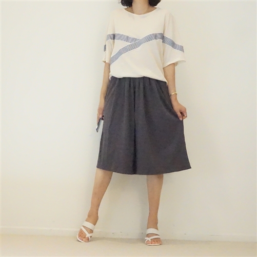 Charcoal Pleated Skirt Pants